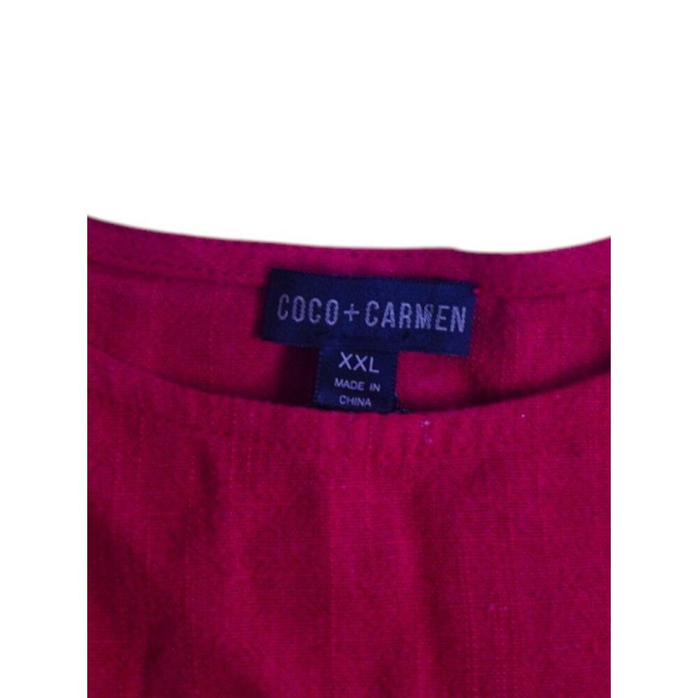 Coco + Carmen Hot Pick Magenta Ruffle Hem Sleeveless Top XXL NWT - Picture 4 of 11